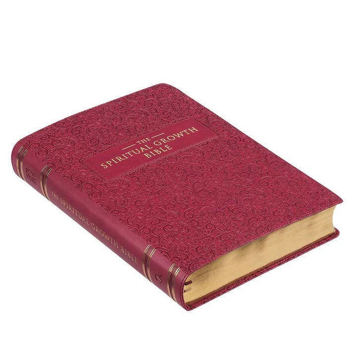 Christian Art Gifts - Wholesale Book - Adult - NLT, The Spiritual Growth Bible Faux Leather, Berry