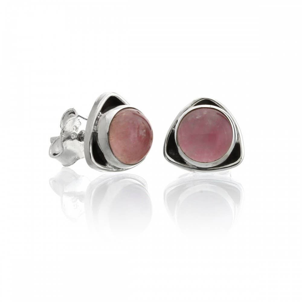 UniArt - Wholesale Stud/Post Earrings - 925 Silver Triangular Earrings With Stone5