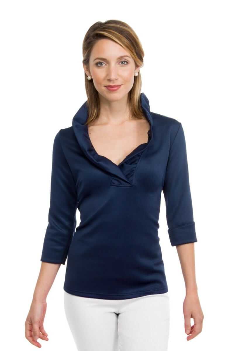 Gretchen Scott LLC - Vente Chemisier – femme - Haut Ruffneck Jersey - Uni12