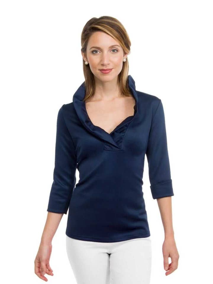 Gretchen Scott LLC - Vente Chemisier – femme - Haut Ruffneck Jersey - Uni12