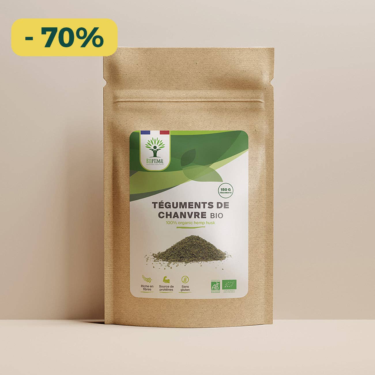 Bioptimal - Wholesale Protein/Superfood Powder - Organic Hemp Seed Husks - Bioptimal0