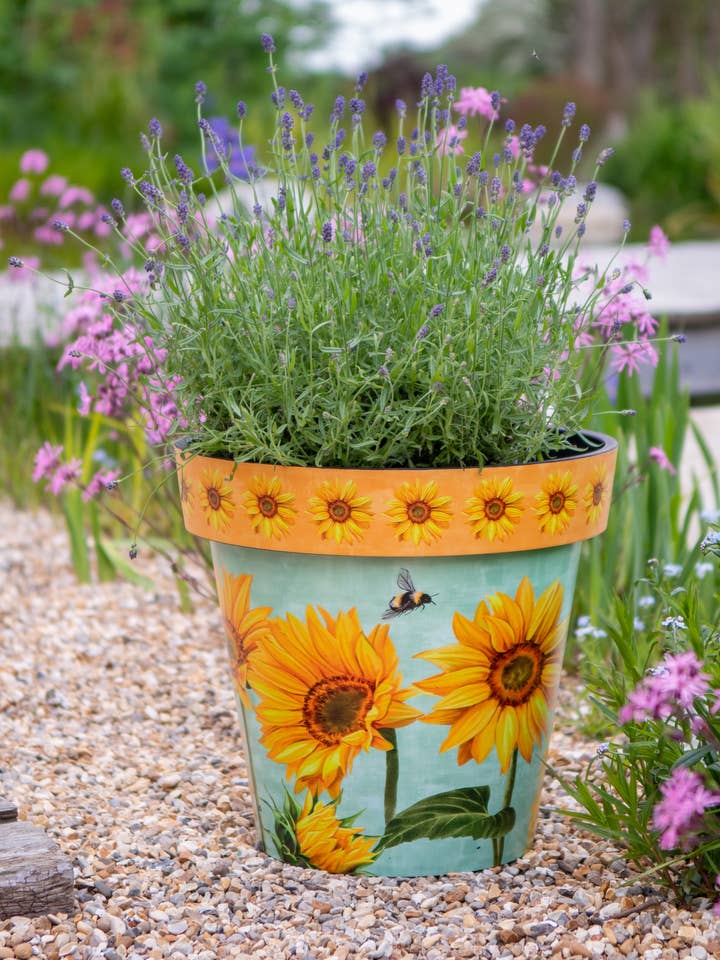 15" Zest Pot Aguarela Sflower por atacado de Sunshine Ceramica