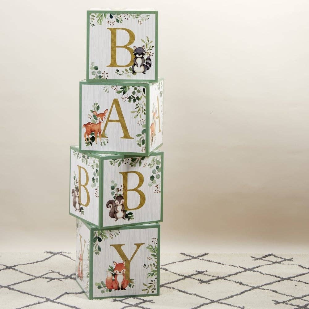 Kate Aspen - Wholesale Decorative Tabletop Object - Woodland Baby Block Box (Set of 4)8