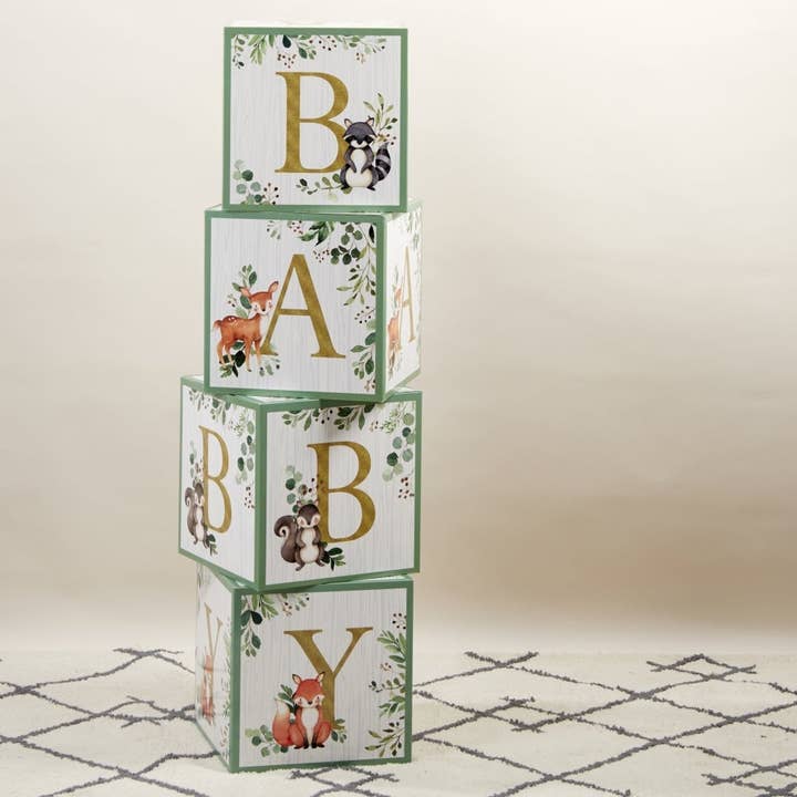 Kate Aspen - Wholesale Decorative Tabletop Object - Woodland Baby Block Box (Set of 4)8