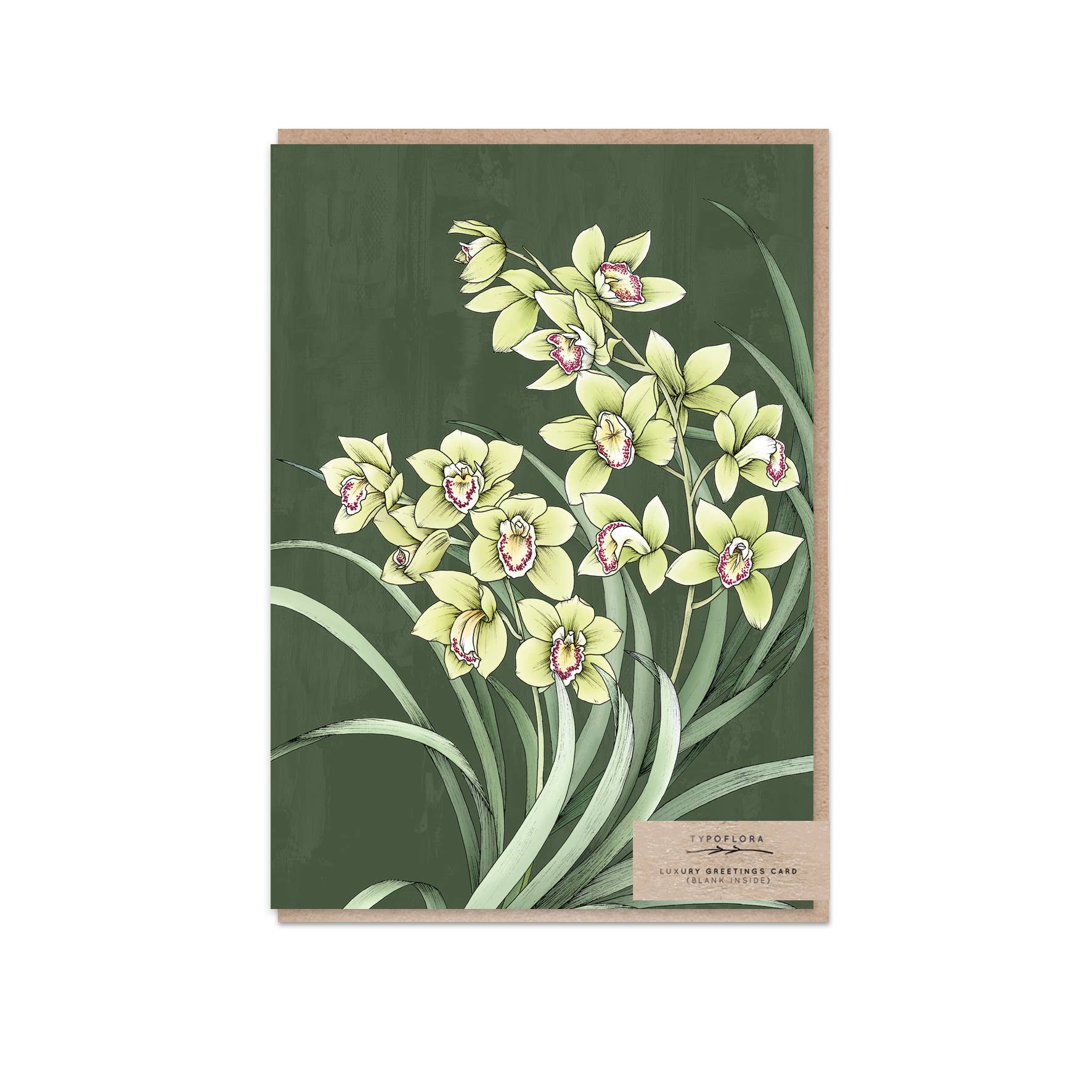 Typoflora - Wholesale Everyday greeting card - Orchid Portrait Card