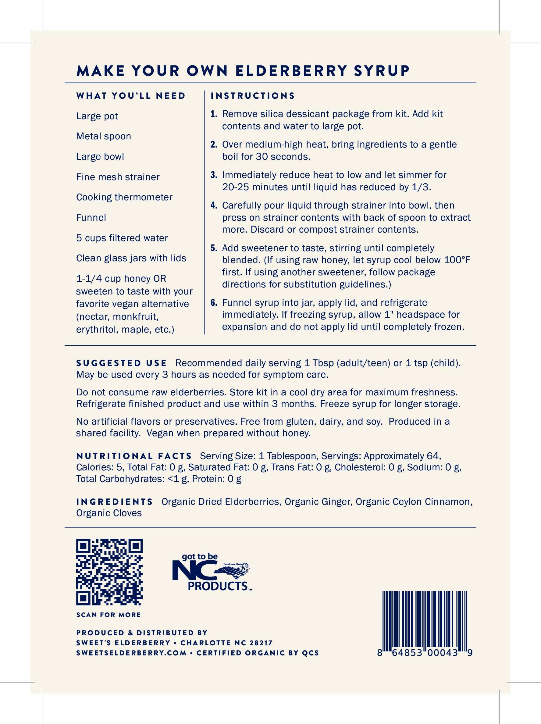 Sweet's Elderberry - Wholesale Oral Supplement/Vitamin - Elderberry Syrup DIY Kit2