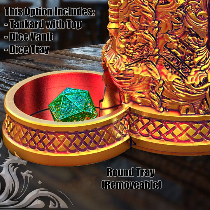 American Carver LLC - Wholesale Dice - Barbarian 12oz Dice Tower Tankard | TTRPG, D&D, Daggerheart