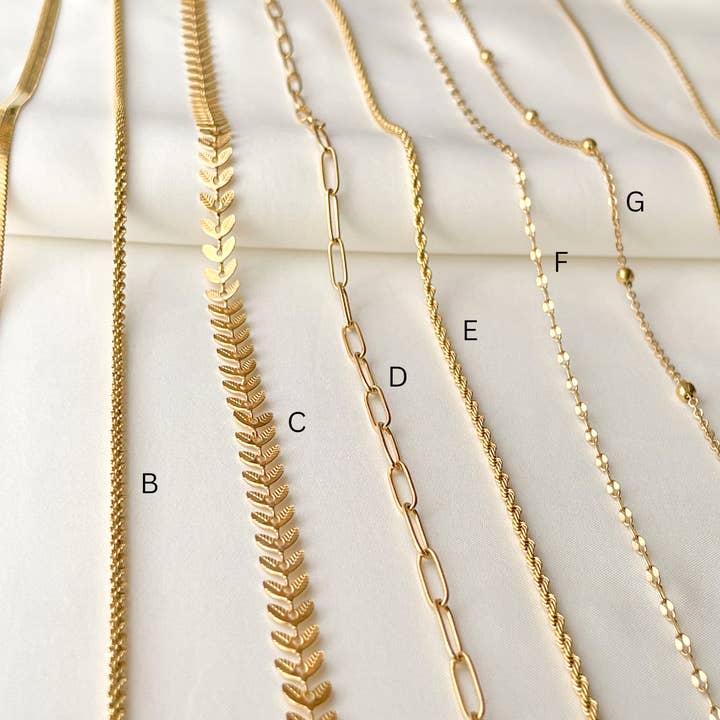 Blueyejewelry - Wholesale Link & Chain Necklace - Dainty Gold Necklaces - 18k Gold PVD Plated Chains