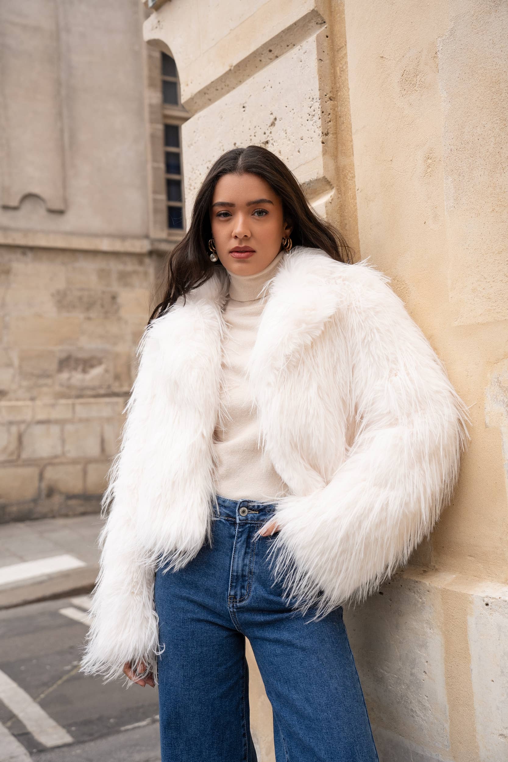 CHOKLATE PARIS - Venta al por mayor Chaqueta - Mujer - Chaqueta de piel sintética de pelo largo Stockholm FW25 - Y1122