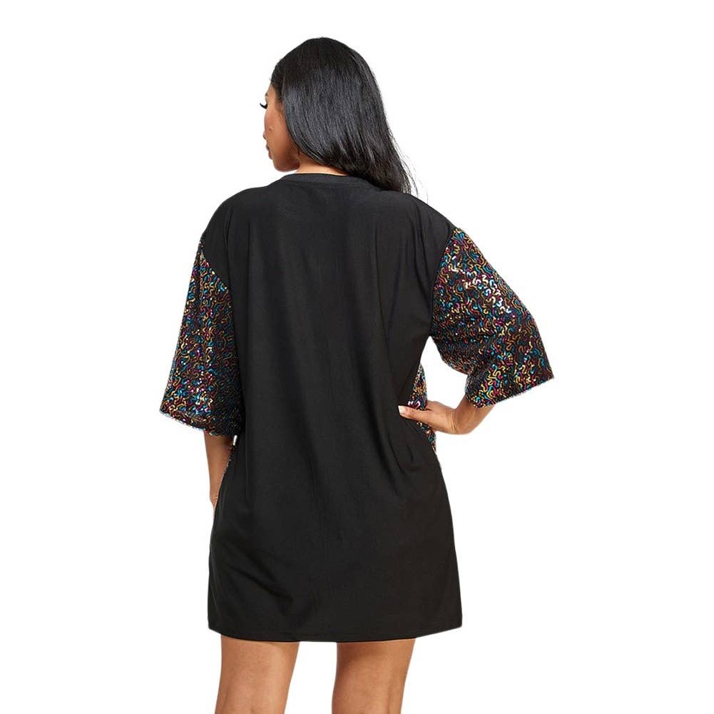 MULTI It Is My Birthday Sequin Jersey Mini Dress for wholesale on Faire1