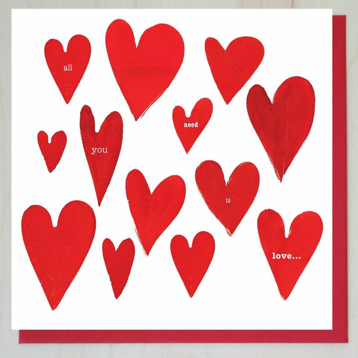 Valentines Card (all you need is love) for wholesale by Windsock Press