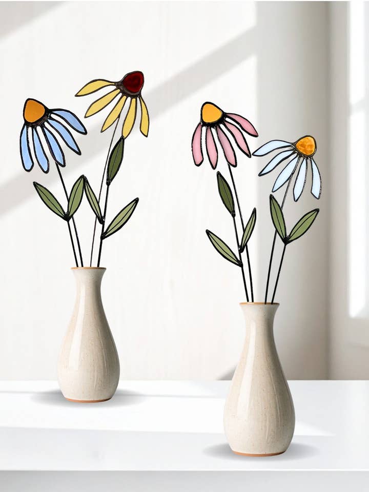 Glass Coneflower Stems for wholesale by Samara Designs Studio