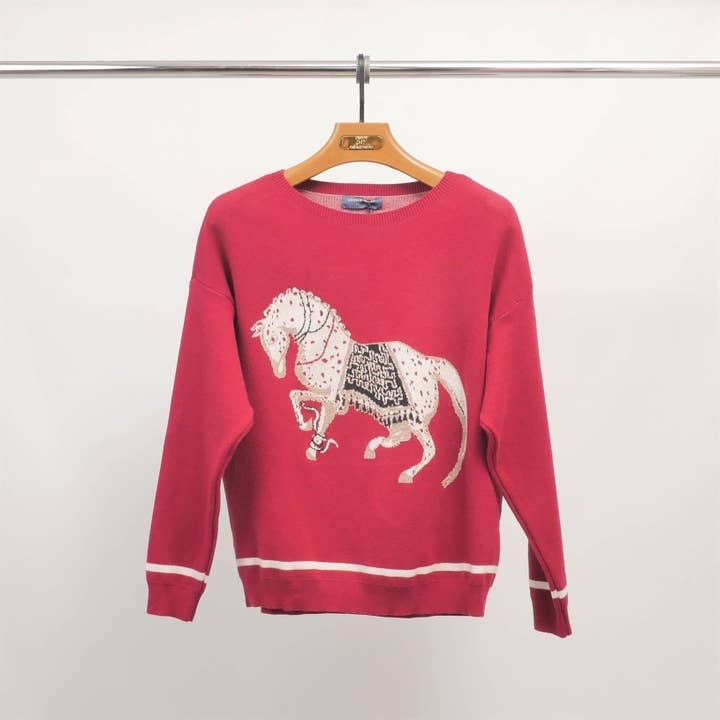 Cecile Wang - Wholesale Knitted jumper – Women′s - Embroidered horse crew neck sweater MSJ769151