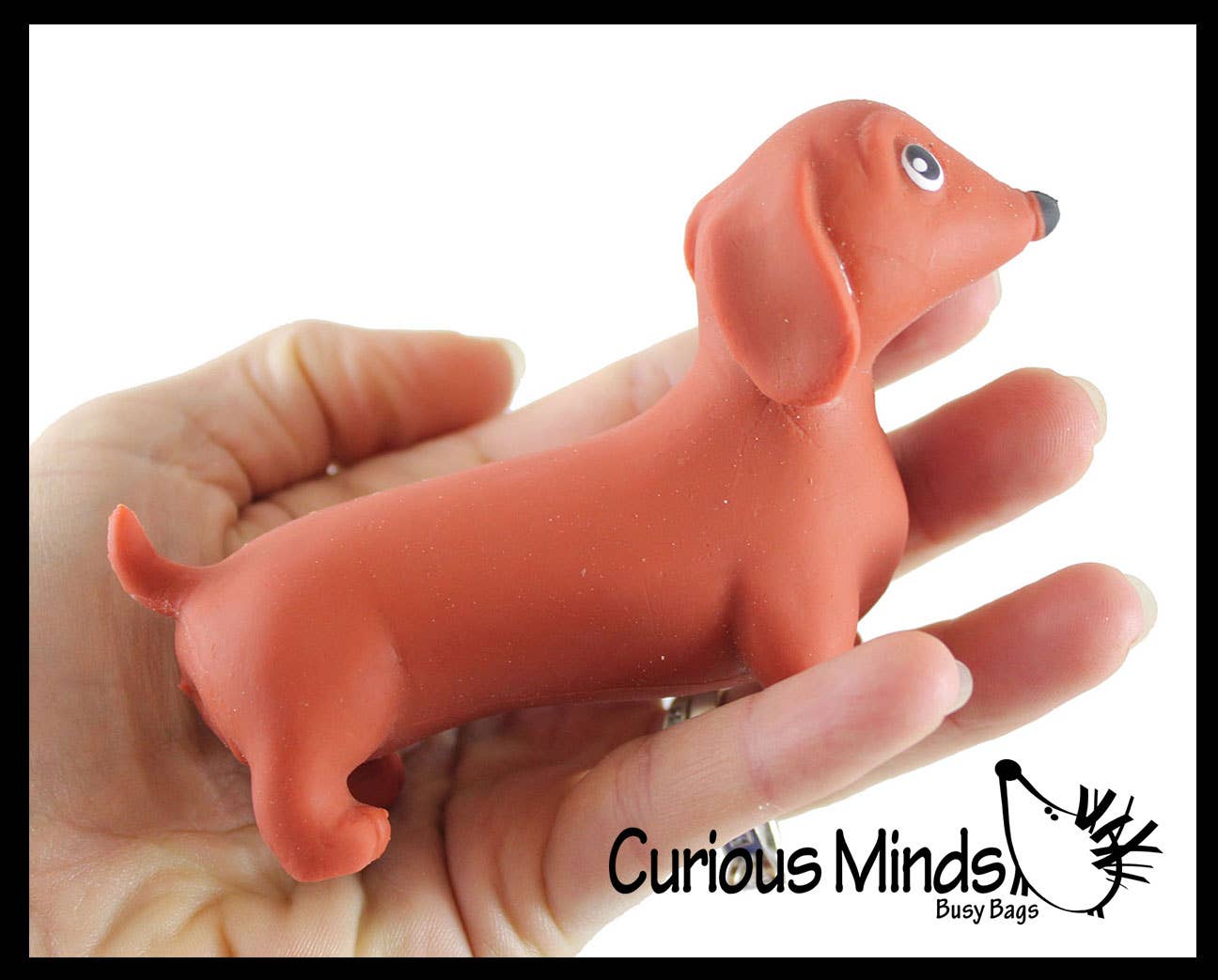 Curious Minds Toys – wholesale Squishy toy – Kids & Baby – 1 Stretchy Weiner Dog Crushed Bead Sand Filled - Doggy Lover14
