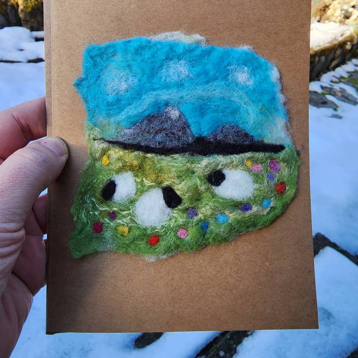 Coastal Felting - Wholesale Everyday Greeting Card - Felted sheep in field fibre art card with envelope1