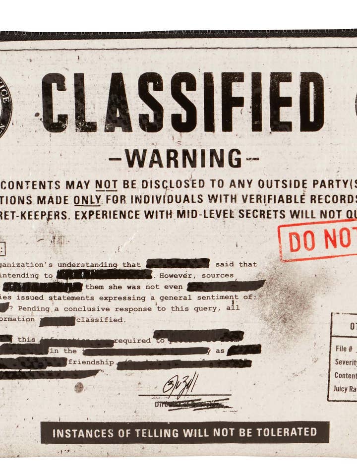 Classified Zipper Pouch - NEW! for wholesale by Incognito