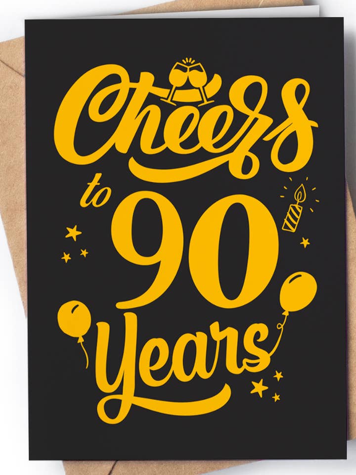 Cartão de Aniversário de 90 Anos - Cartão de Felicitações de Aniversário de Marco 114 por atacado de Greeting Cards for Everyone