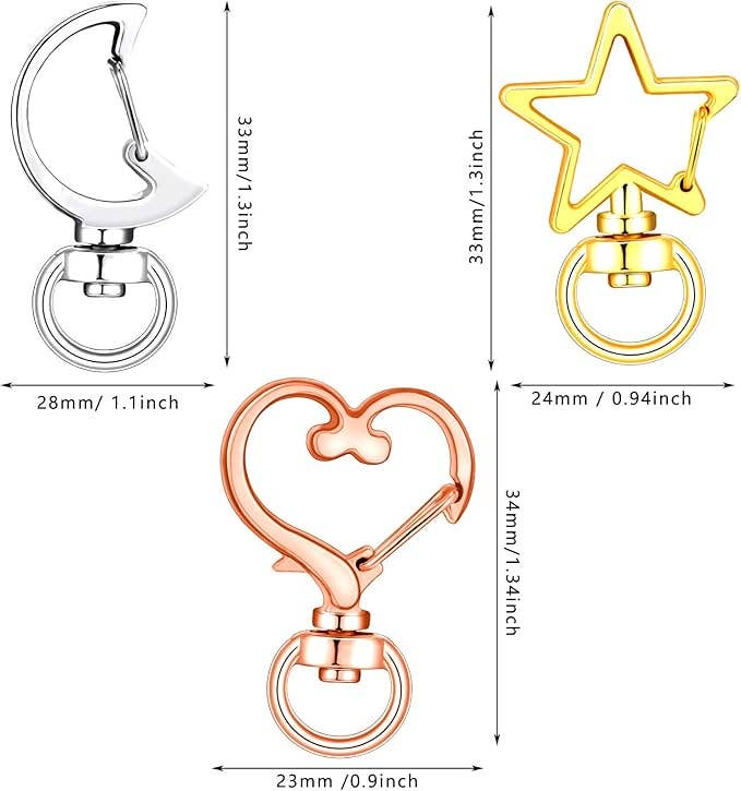Crover - Wholesale Keychain - Unisex - Heart, Star, Moon Keychain (Assorted Color)2