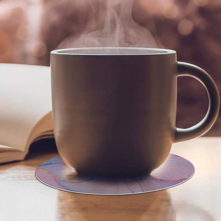 Pinted - Wholesale Coasters - Set of 4 round coasters Purple Electrik1