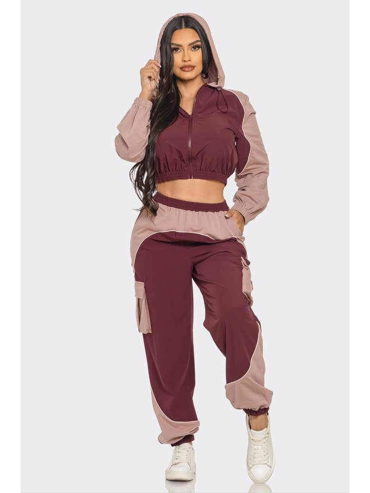 CAPSULLE - Wholesale Activewear Set - Women's - ACTIVE CONTRAST PIPING JOGGER SET