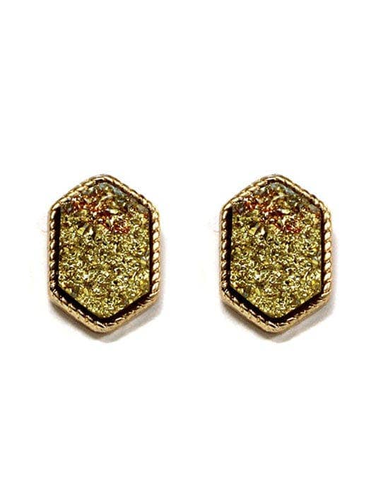 MiMi Wholesale - Wholesale Stud/Post Earrings - VE2334 Peggy Druzy Hexagon Post Earrings9