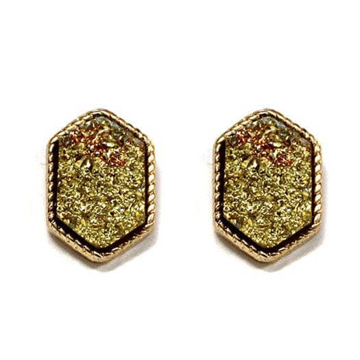MiMi Wholesale - Wholesale Stud/Post Earrings - VE2334 Peggy Druzy Hexagon Post Earrings10