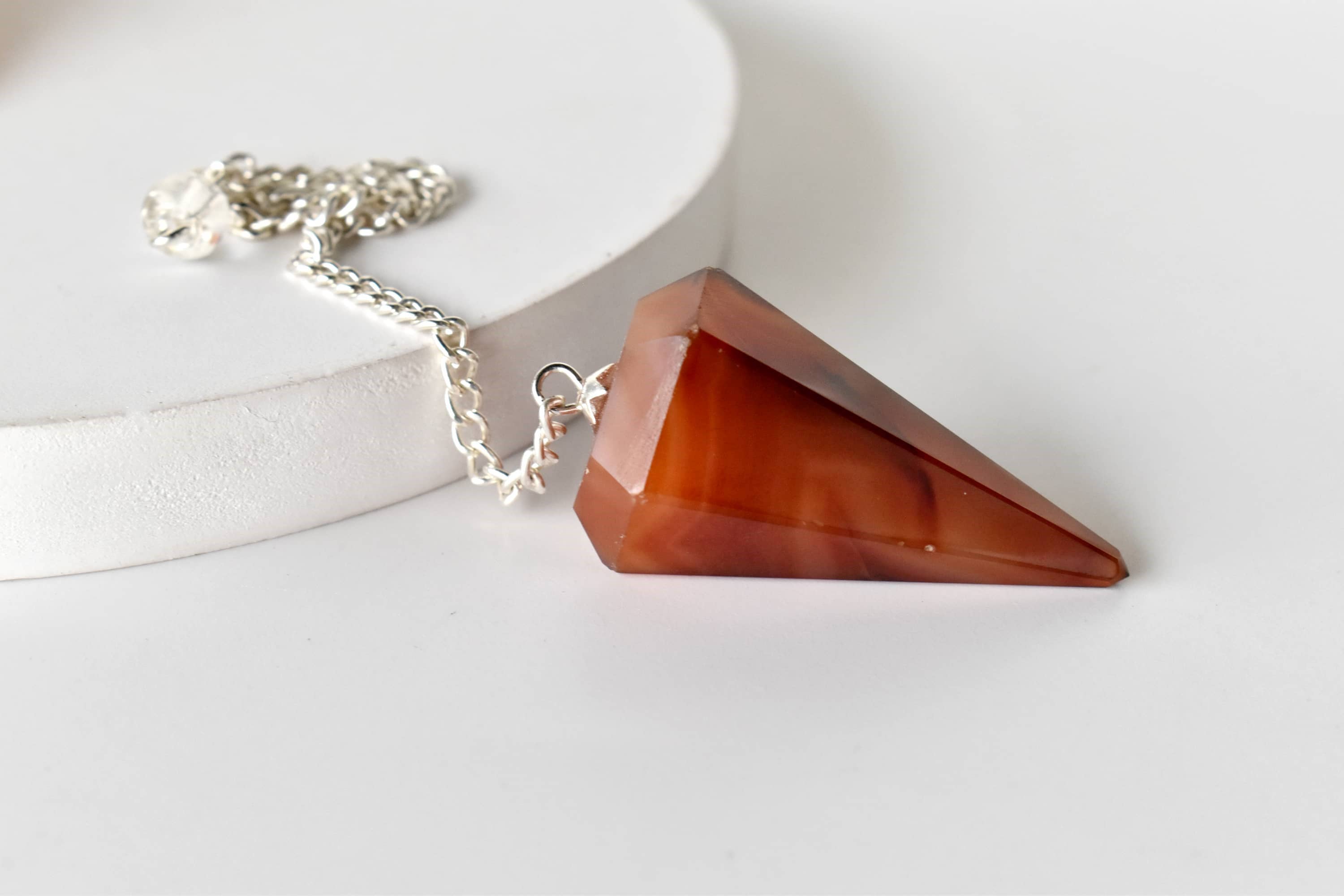 Soothing Crystals - Wholesale Spiritual Stone/Crystal - Dowsing Pendulum | Carnelian | Faceted Crystal Pendulum3