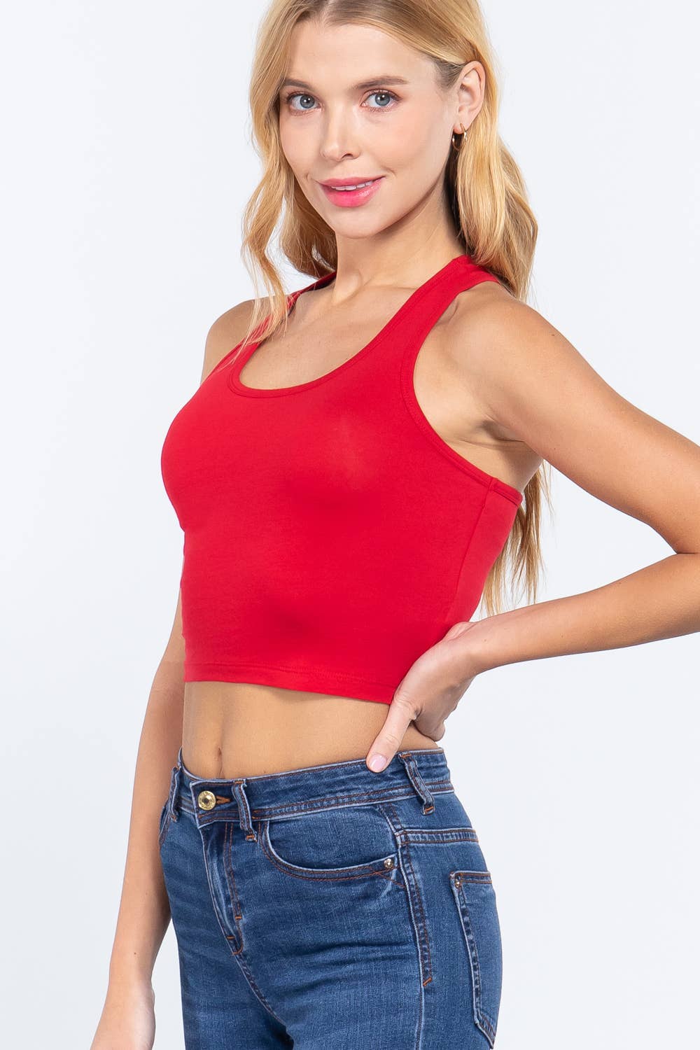 Active Basic | Active USA - Wholesale Tank Top - Women's - Racerback Cotton Spandex Jersey Crop Tank Top14