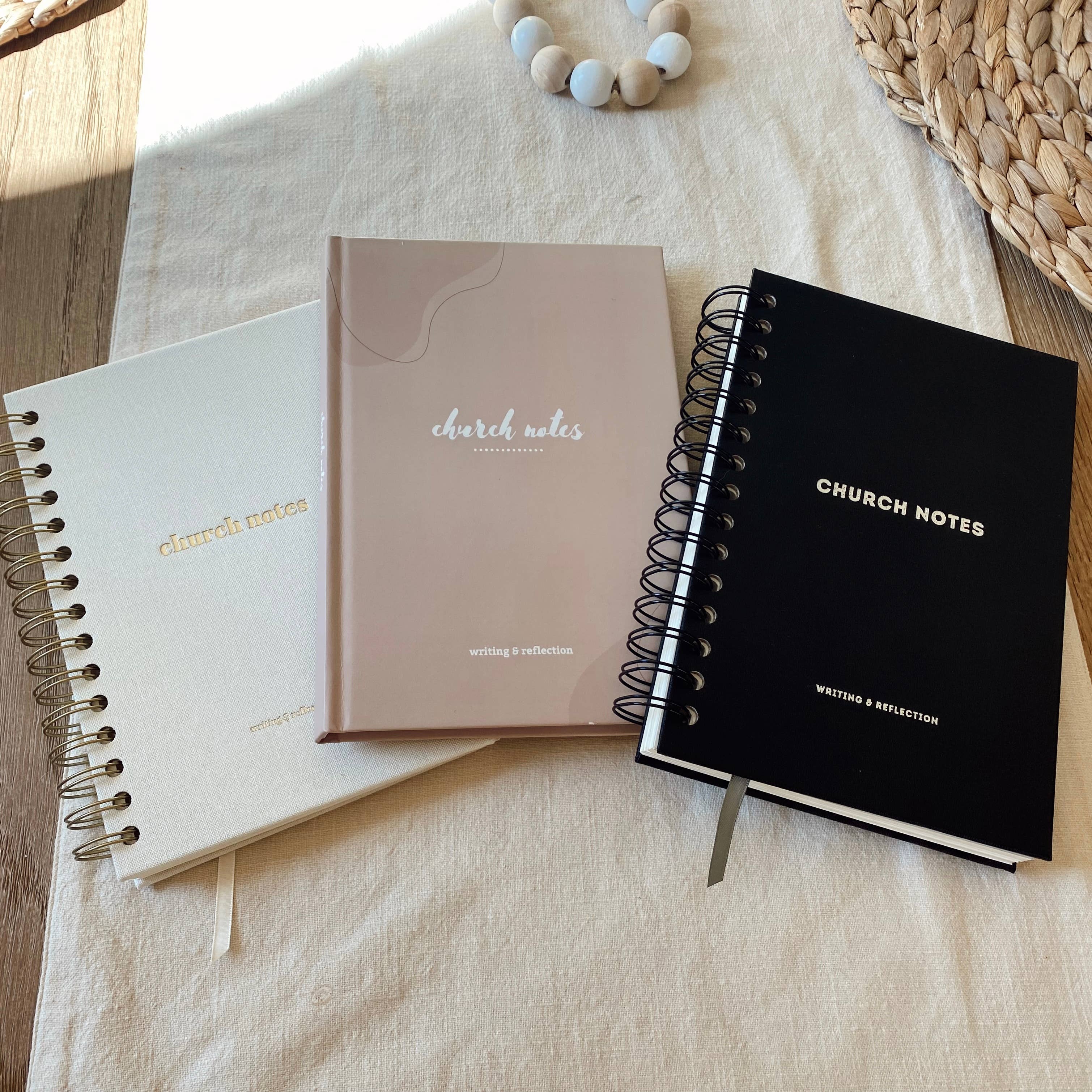 Steadfast and Sustained - Wholesale Journal/Diary - Church Notes Journal- White Spiral Linen- Christian Notebook10