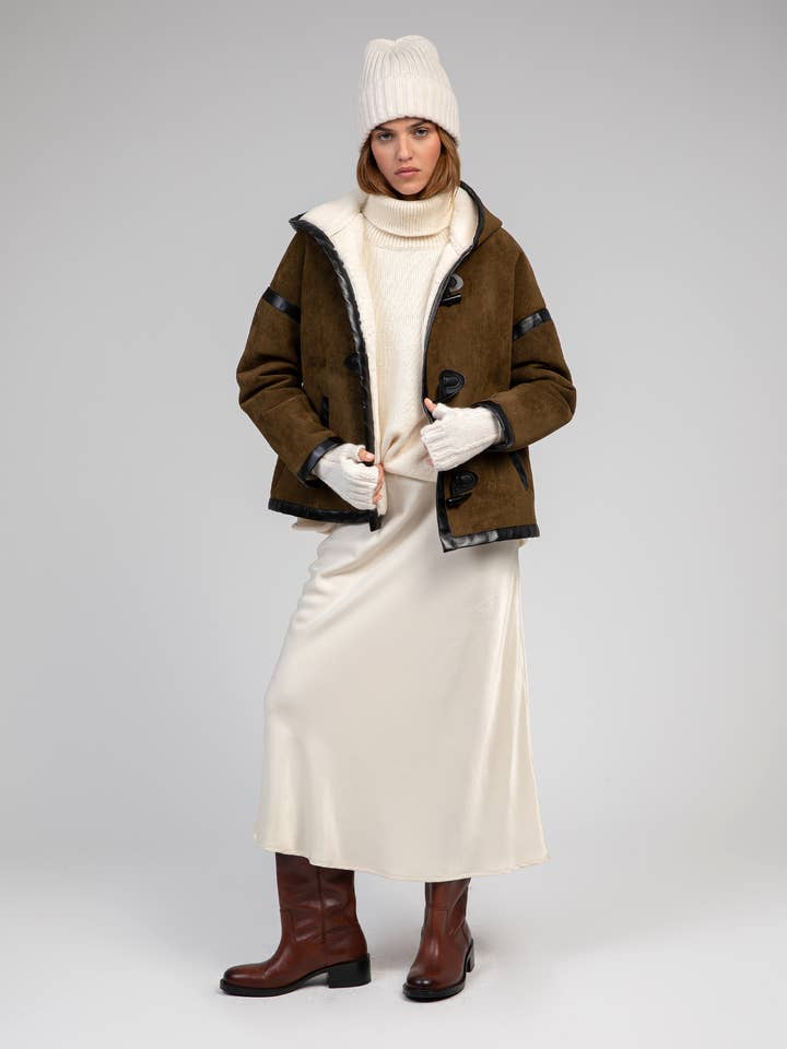taupe Manteau en laine CORTINA taupe en vente sur Faire