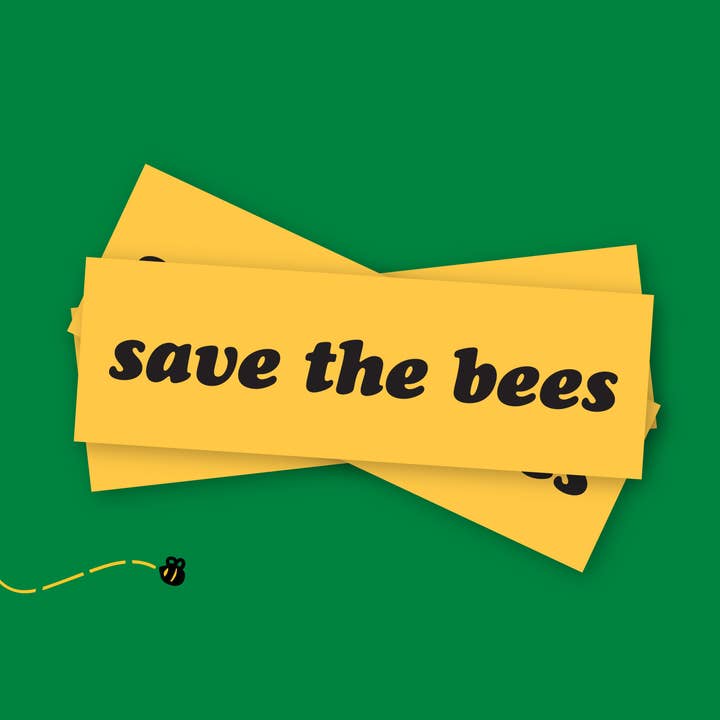 Save the Bees Bumper Sticker for wholesale by RAD Stickers + Doodads