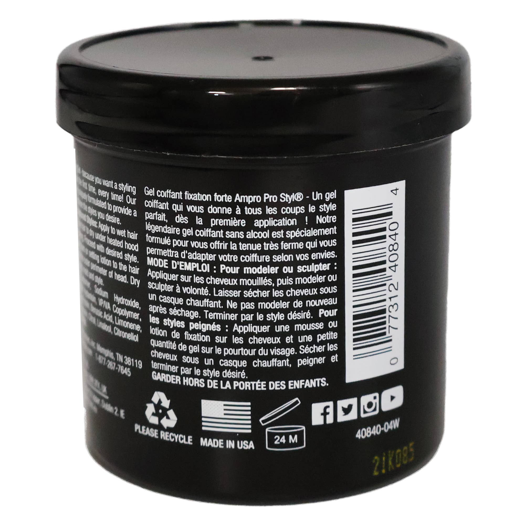 KT Supply - Wholesale Hair Styling Gel/Mousse - Ampro Indu Ampro Pro Styl Protein Gel Super Hold, 6 Oz2