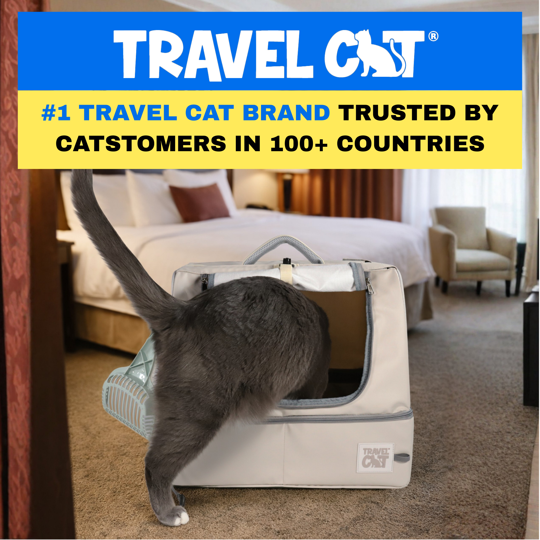 Travel Cat Wholesale - Wholesale Pet Carrier - Cat - "The Porta-Pawty+" Covered Travel Litter Box - Portable Bathroom for Cats1