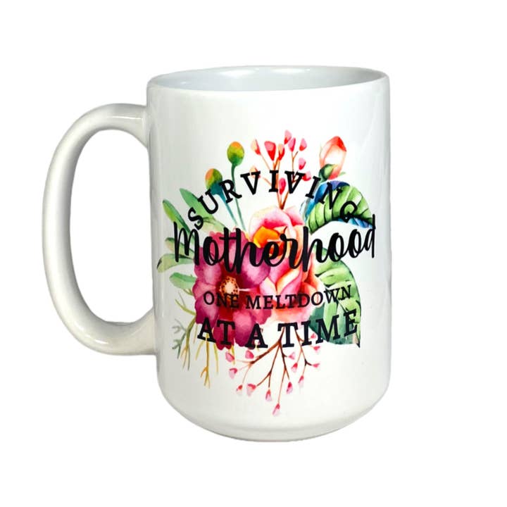 Surviving Motherhood Mug for wholesale by Cultured Coast