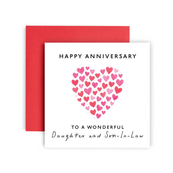 Huxters - Wholesale Anniversary Card - Happy Anniversary a Wonderful Daughter & Son-in-law Card