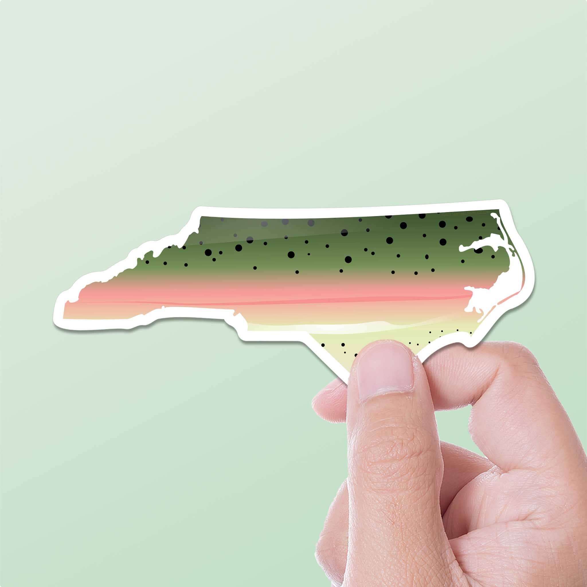 Sentinel Supply – wholesale Sticker – Rainbow Trout North Carolina Sticker - NC Fishing Decal0