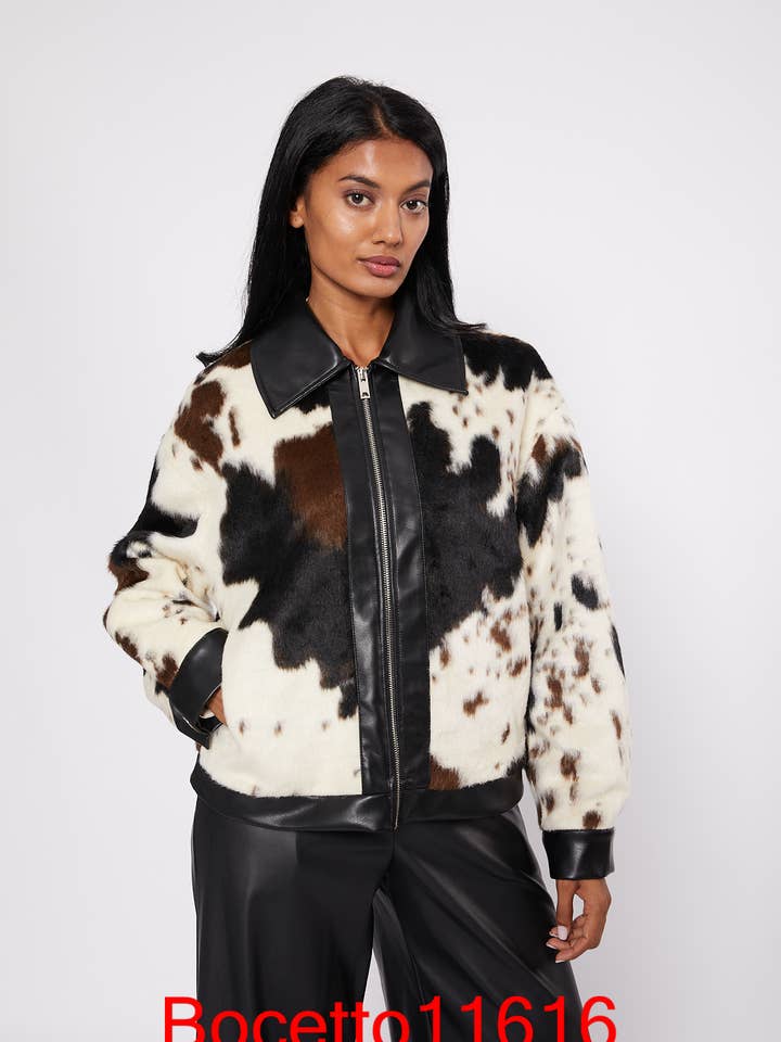 Cow Faux Leather Jacket for wholesale by Bocetto