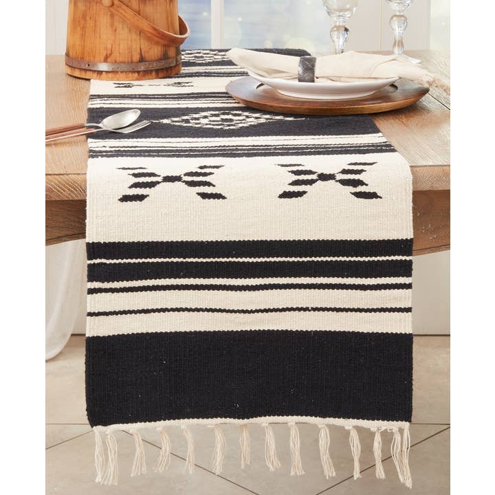 Black Natural Rustic Charm Southwestern Table Runner for wholesale on Faire2