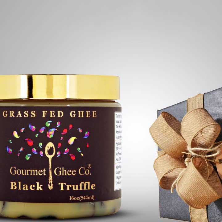 Gourmet Ghee Company - Wholesale Butter - Black Truffle Ghee 12oz, European Grass Fed Butter, Truffles4