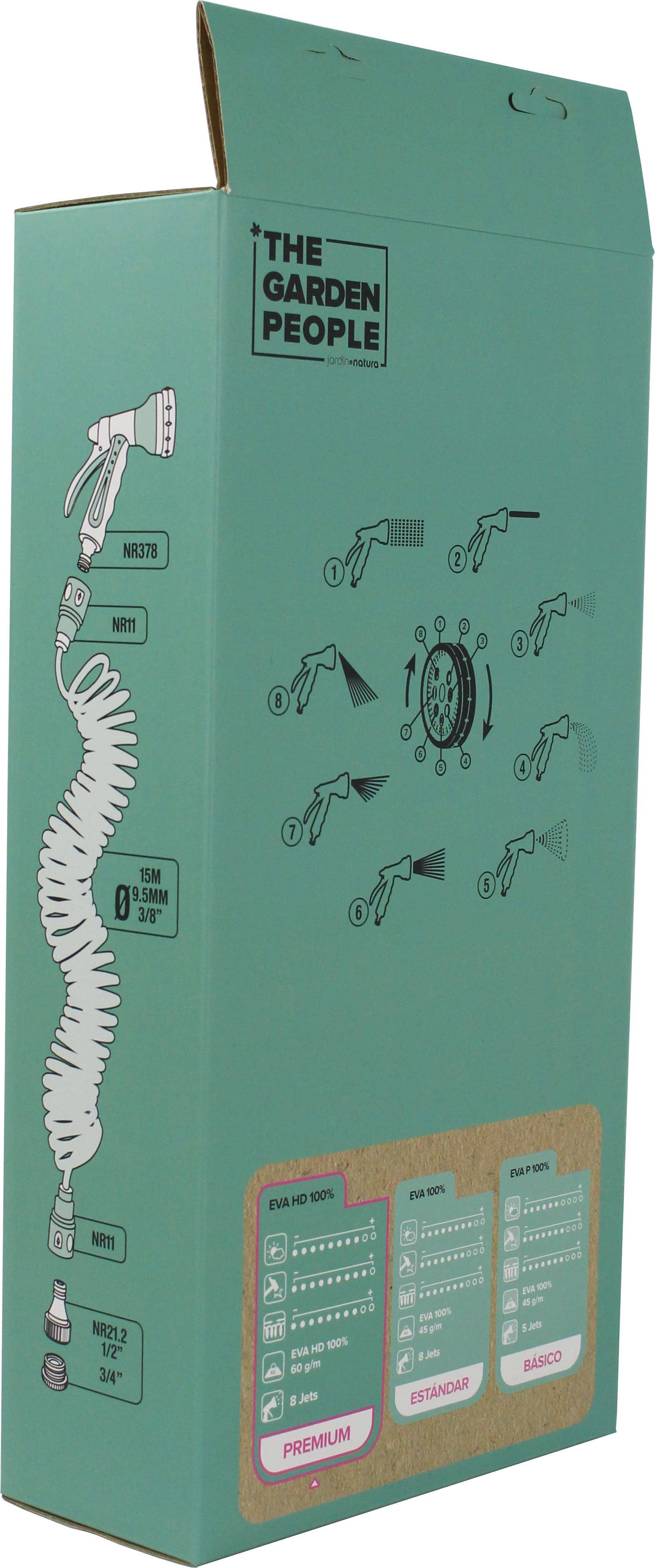 JARDIN Y NATURA OUTDOOR & GARDEN PRODUCTS SL - Wholesale Garden Tool - EVA HQ bicolor 15-meter spiral hose - Natrix 15.24