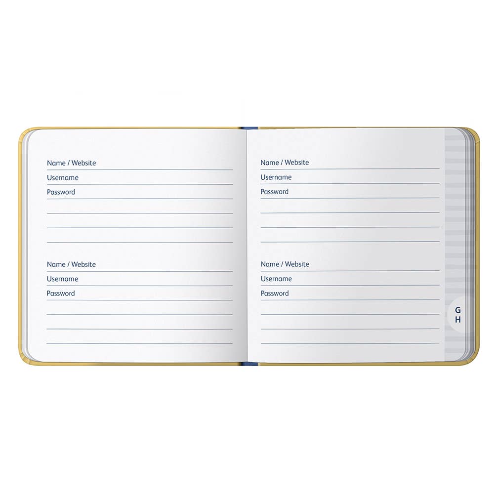 Busy B - Wholesale Journal/Diary - Password Book | Small Password Organiser | Yellow Cover2