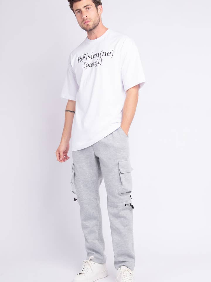 Pantalon Jogging avec Poches Cargo Uni Gris pour la vente par AARHON