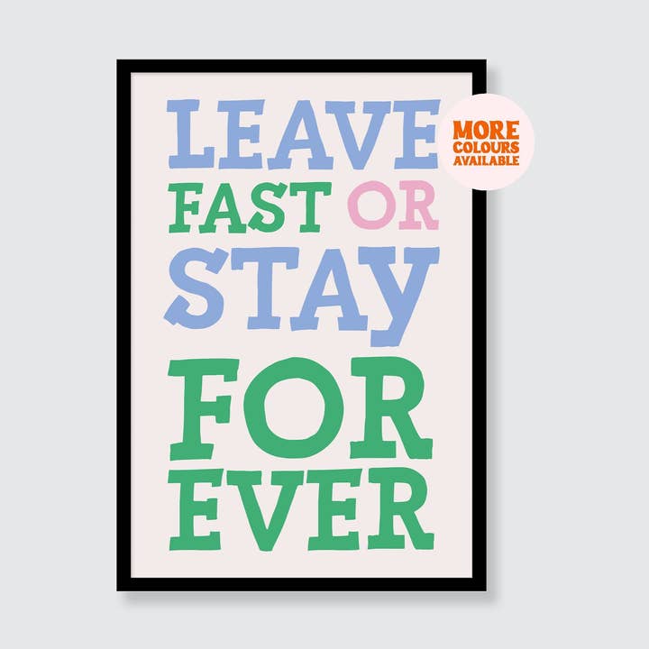 Sam Fender | Leave Fast or Stay Forever Print per la vendita all'ingrosso da parte di Olivia Designs