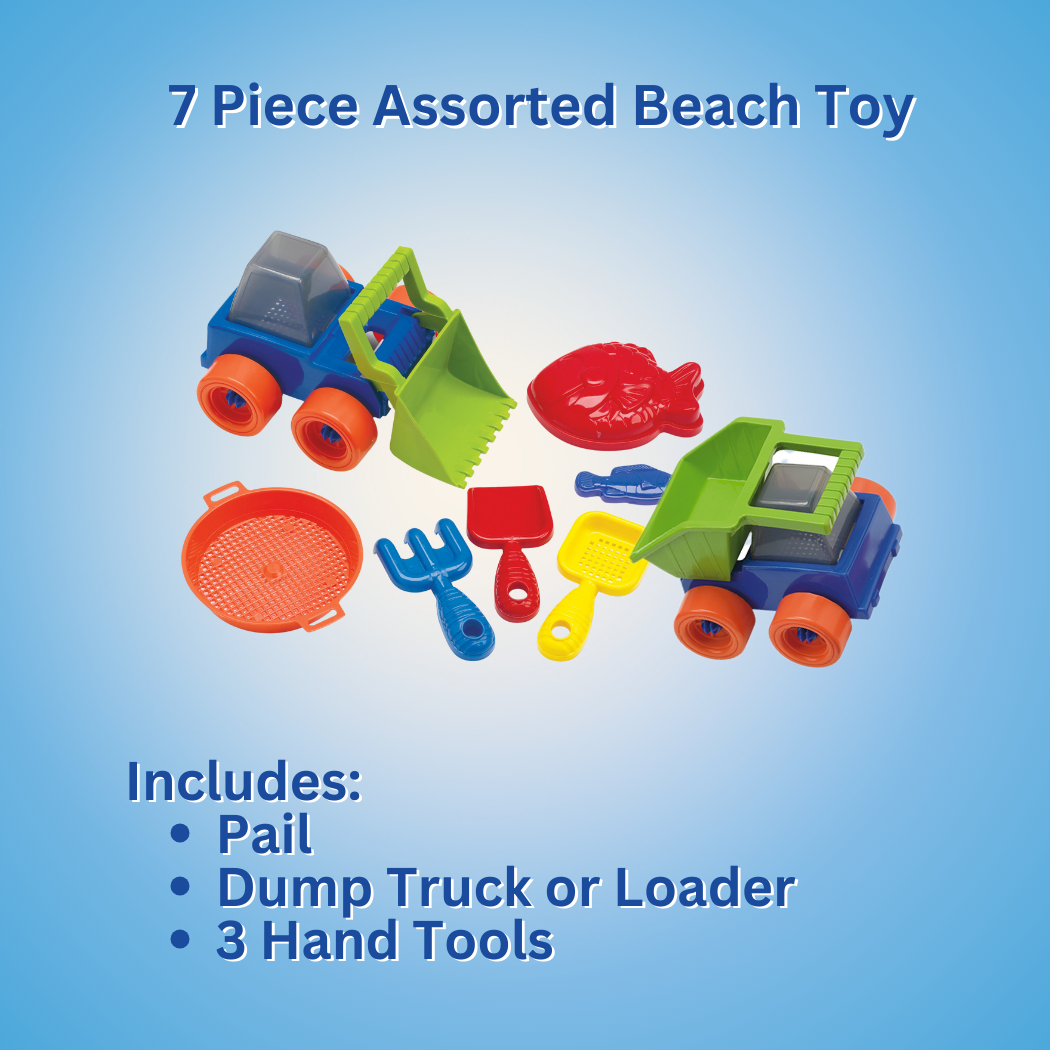American Plastic Toys – wholesale Beach/pool toy – Child & baby – 7 PC. Beach Assortment Plastic Toy for Kids3