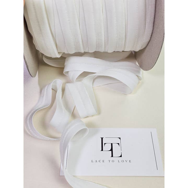 Lace To Love - Wholesale Ribbon – Gift wrapping - Ivory Elastic Velvet Ribbon by The Yard #26