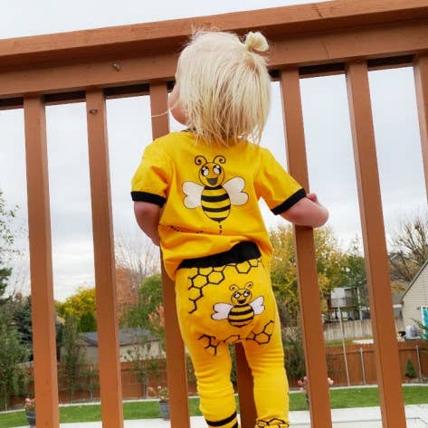Buzz the Bee Baby and Toddler Leggings for wholesale by Doodle Pants