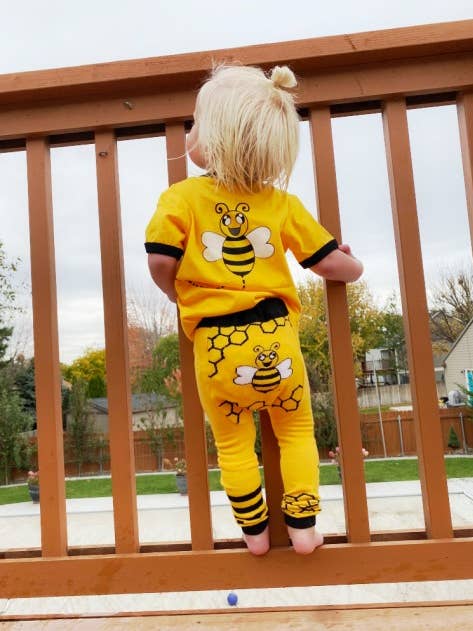 Buzz the Bee Baby and Toddler Leggings for wholesale by Doodle Pants