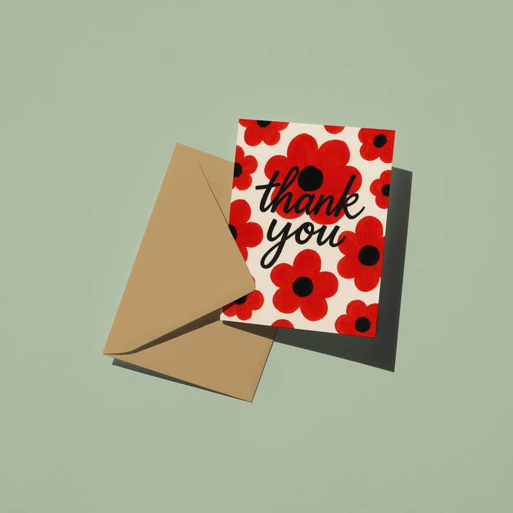 Soko Says - Wholesale Thank You Card - Red Bloom Thank You Card1