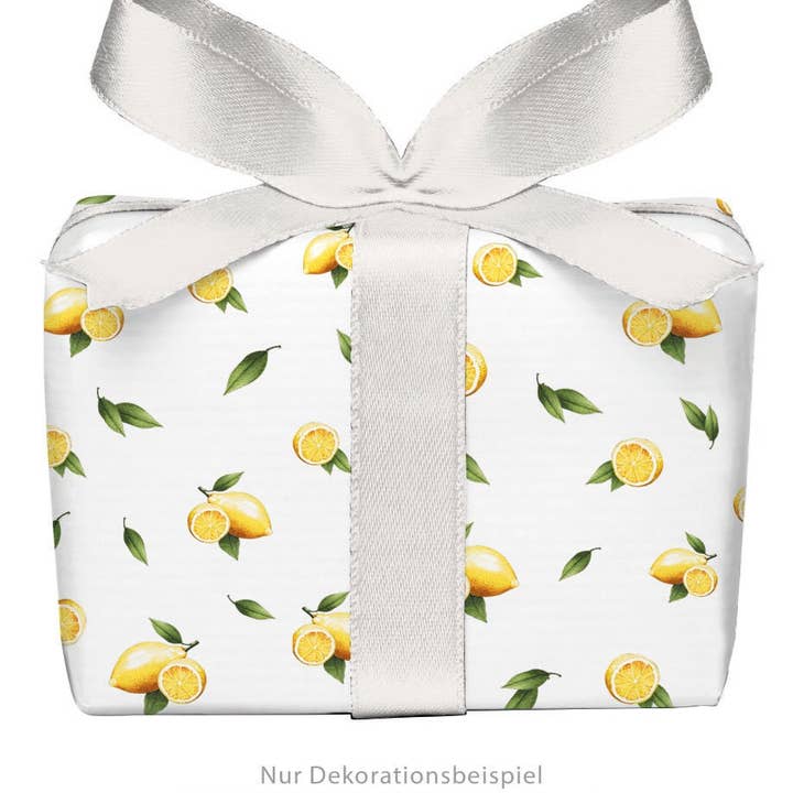 3 Bögen Geschenkpapier ZITRONE gelb zum einpacken von Gesche für den Großhandel von fioniony®