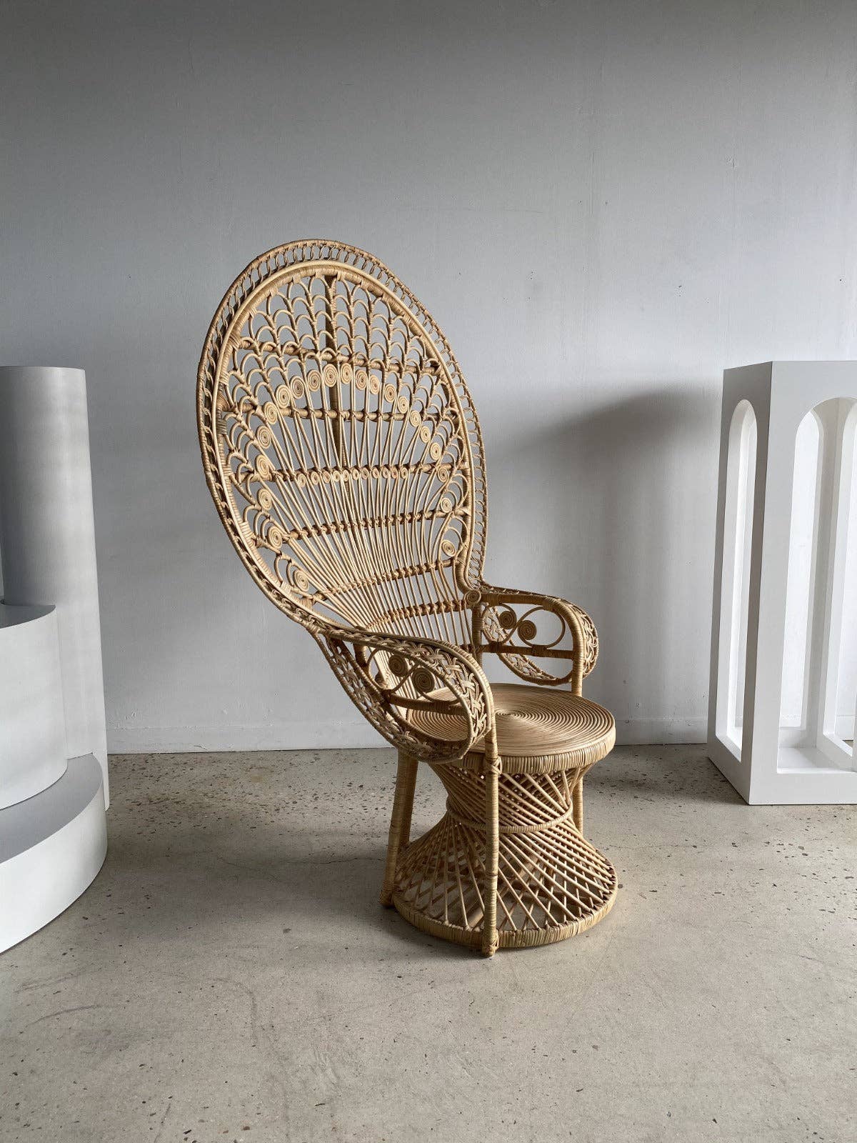 Office Objets - Wholesale Chair - Emmanuelle armchair in rattan with peacock patterns30